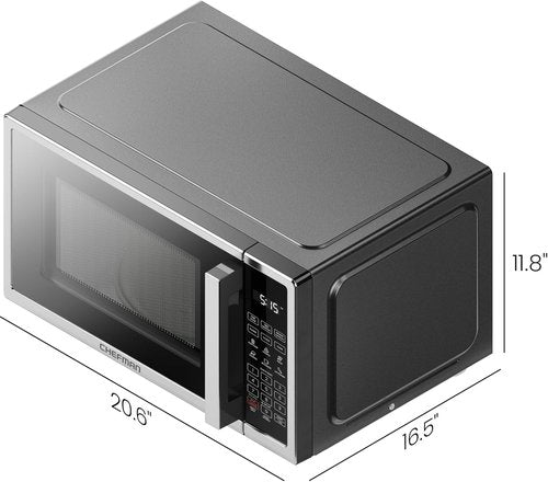 Chefman Microwave Oven - 1.1 Cu. Ft. Digital Stainless Steel | 1000 Watts, 6 Auto Menus, Eco Mode