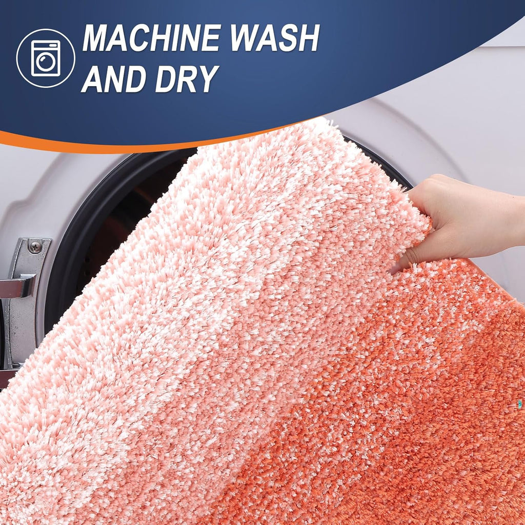 OLANLY Bathroom Rugs - Extra Soft Absorbent Microfiber Mat | Quick Dry, Machine Washable, 36x24, Coral
