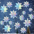 OuMuaMua Christmas Snowflake Decorations - 15pcs 3D Iridescent Laser Paper Snowflakes for Holiday Decor