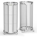 Bunoxea Toilet Paper Holder Stand, Freestanding Toilet Tissue Organizer, Minimalistic Storage Solution, Reserve Mega Rolls,Modern -2PACK Silver
