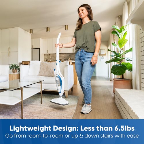 Vacmaster SMF1501 2-in-1 Steam Mop for Floor Cleaning with Detachable Handheld Steamer, Quick-Heating & Lightweight for Hard Floors, Carpets, Tiles and Upholstery