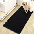 OLANLY Dog Door Mat - Absorbent Non-Slip Chenille Mat for Muddy Paws | 47x24 Inches, Quick Dry, Black