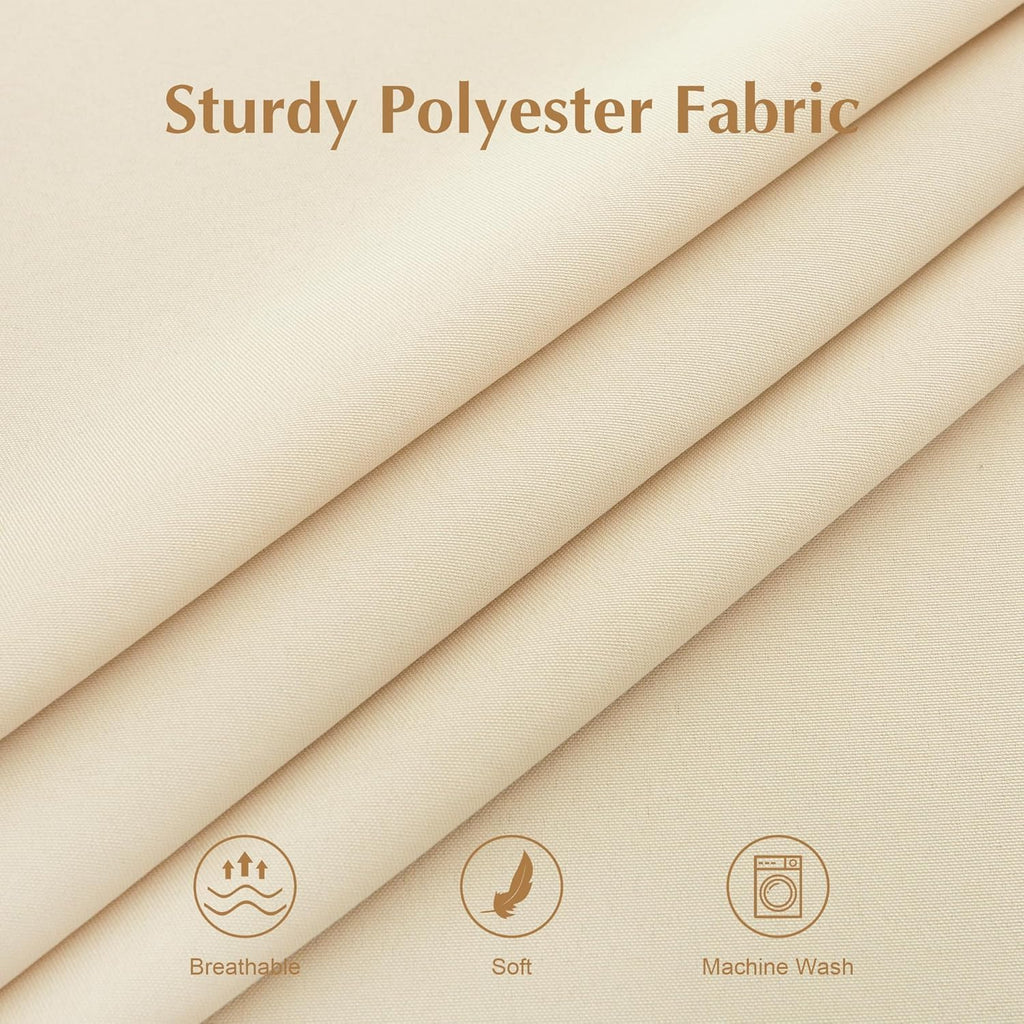 Skiennix 36x36 Inch Beige Small Square Tablecloth - Washable Polyester Fabric for Indoor/Outdoor Use