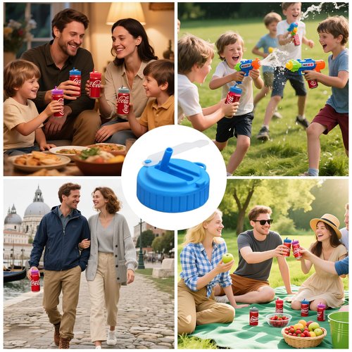 2-Pack Soda Can Lids With Reusable Straws BPA Free Can Covers For Soda With Portable Straw Container .Fits For Stardard Size(2.13inch) Soda Beer,Energy Drink Cans.Spill-Proof Keep Carbonation