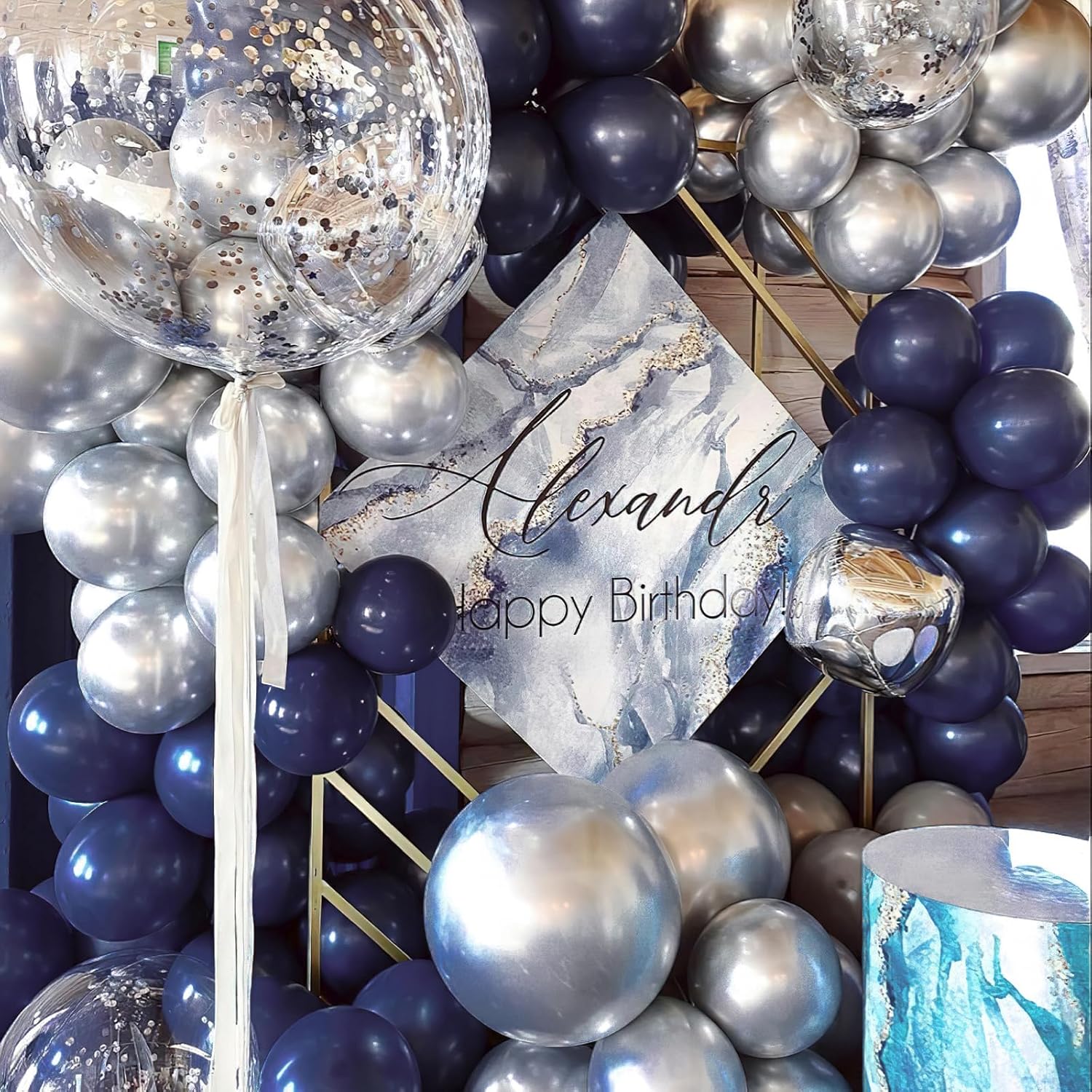 PartyWoo Metallic Navy Blue Balloons - 50pcs 12 Inch Chrome Blue for Graduation & Celebrations