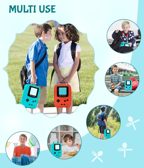 Tongtai Boy Lunch Box,Kids Lunch Bag Insulated Leather Game Lunch Box for School Thermal Meal Cooler Lunch Boxes for Boy Girl Kid Toddler Teen