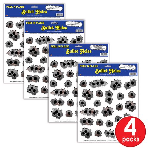 Beistle Bullet Holes Peel 'N Place Stickers Pack of 4