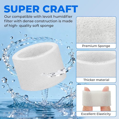 Funmit 30-Pack Humidifier Replacement Filters - Compatible with LEVOIT Classic160, Dual150, Dual200S, Classic300(S), LV600S, OasisMist 450S, Superior6000S Series