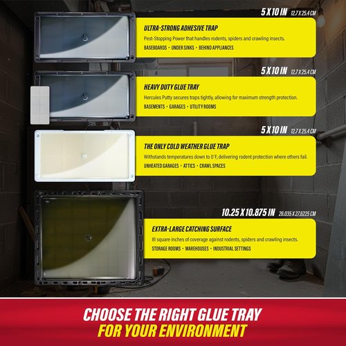 Catchmaster Rat & Mouse Traps - 10 Pack Large Adhesive Glue Traps for Effective Pest Control