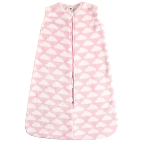 Hudson Baby Unisex Baby Plush Sleeping Bag, Sack, Blanket, Pink Clouds Plush, 0-6 Months
