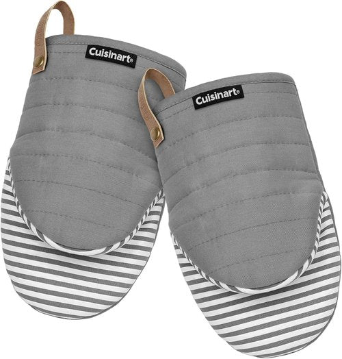 Cuisinart Mini Oven Mitts - Heat-Resistant 5.5” x 8” Kitchen Mitts with Non-Slip Silicone | Durable Cooking Set