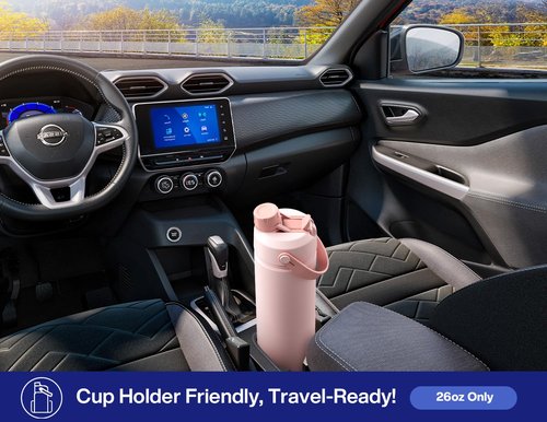 POWCAN 26 oz Insulated Water Bottle with 2-in-1 Straw and Spout Lid, Keep Cold 24H, Leak-Proof, Fits in Car Cup Holder, Stainless Steel Water Bottle for Sports, Travel, Gym, and School (Coastline)