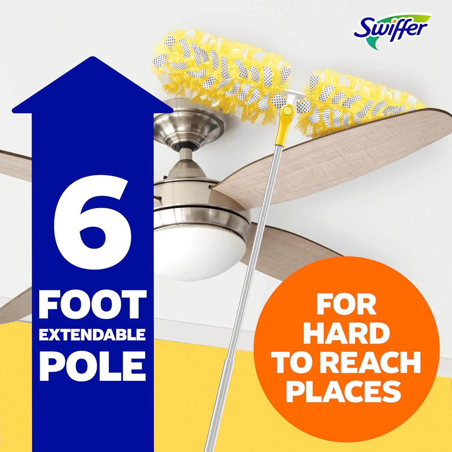 Swiffer Duster Kit - Heavy Duty Starter Kit with 8 Refills & 6 ft Super Extendable Handle