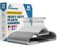 Lifemaster Plastic Clothes Hanger Set - 50 Pieces Versatile, Lightweight, Space-Saving, Non-Slip, Slim Designed, Dry and Wet Clothes Hanger Set with 360° Swivel Hook and Rubber Coating - Gray