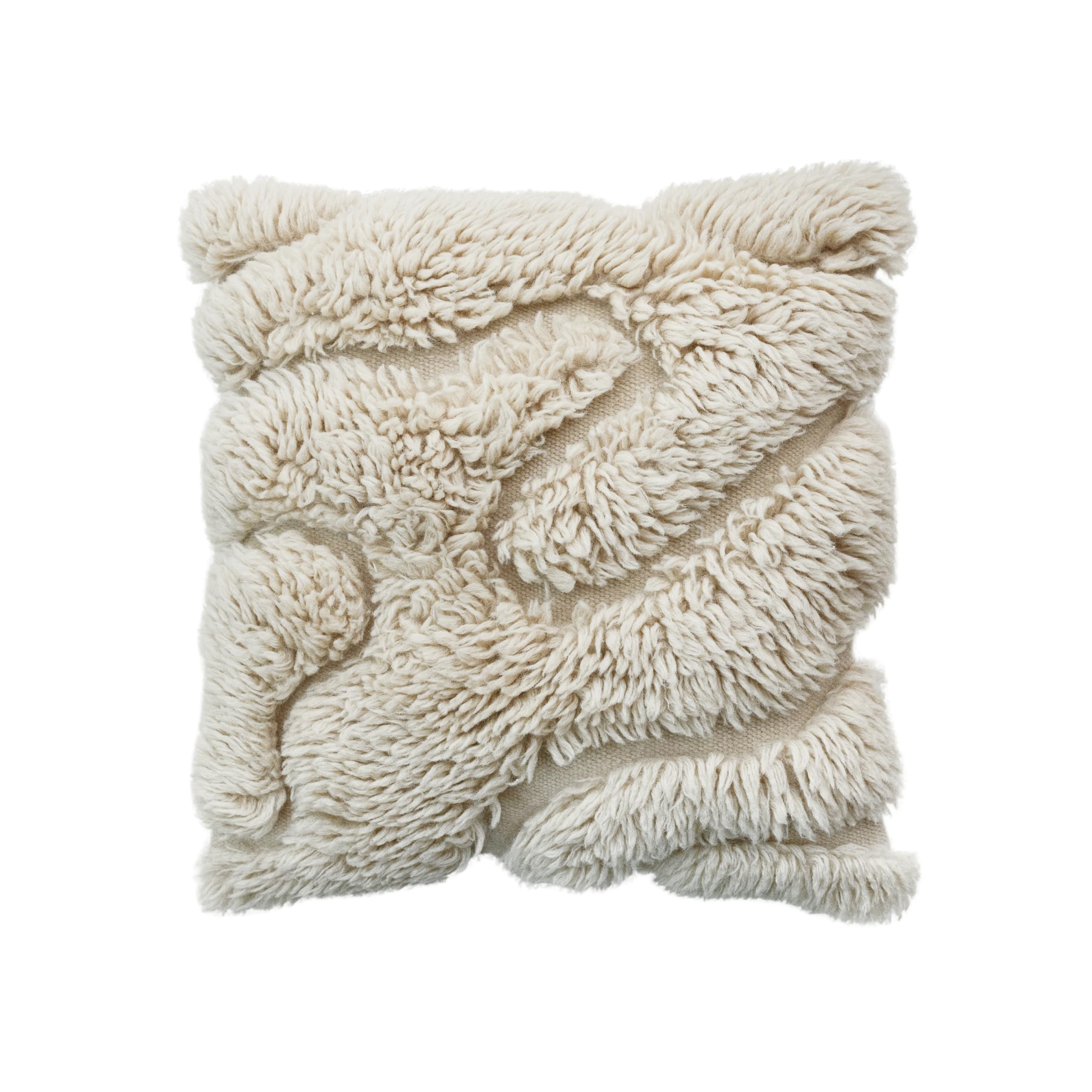Bloomingville Auckland Essence Wool and Cotton Pillow, Natural