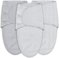 Sweet Dolphin Baby Swaddle Sleep Sacks - Soft Cotton Ergonomic Wrap for Newborns, 0-3 Months | Grey - 3-Pack