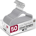 Utopia Home Velvet Hangers - 50 Pack Non-Slip 11 Inch Baby & Toddler Closet Organizers | Durable Grey