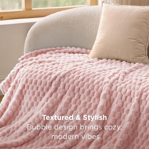 Bedsure Pink Throw Blanket - Fluffy 350GSM Plush Fleece for Cozy Home Decor | 50x60 Inches