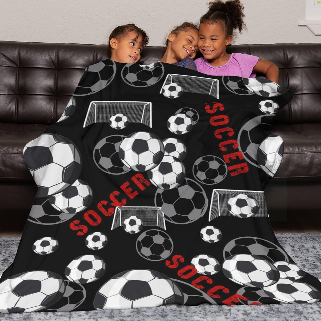 Soccer Blanket Gifts for Boys, Girls, Teens Soccer Lovers, Sport Ball Print Soft Cozy Blanket for Couch Bed 60"X50"