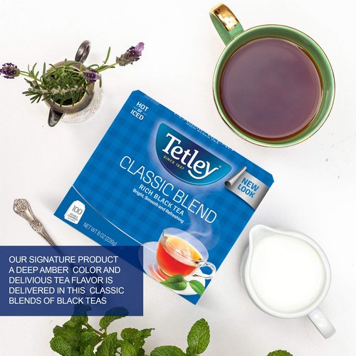 Tetley Classic Blend Premium Black Tea, Rainforest Alliance Certified, 100 Count (Pack of 12)