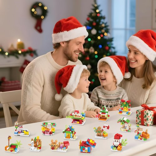 Santa’s Workshop Advent Calendar 2025 Building Set for Kids – 24-in-1 Christmas Holiday Countdown Gift with 24 Days of Surprise Figures, Party Favors Building Block for Boys & Girls Ages 6+