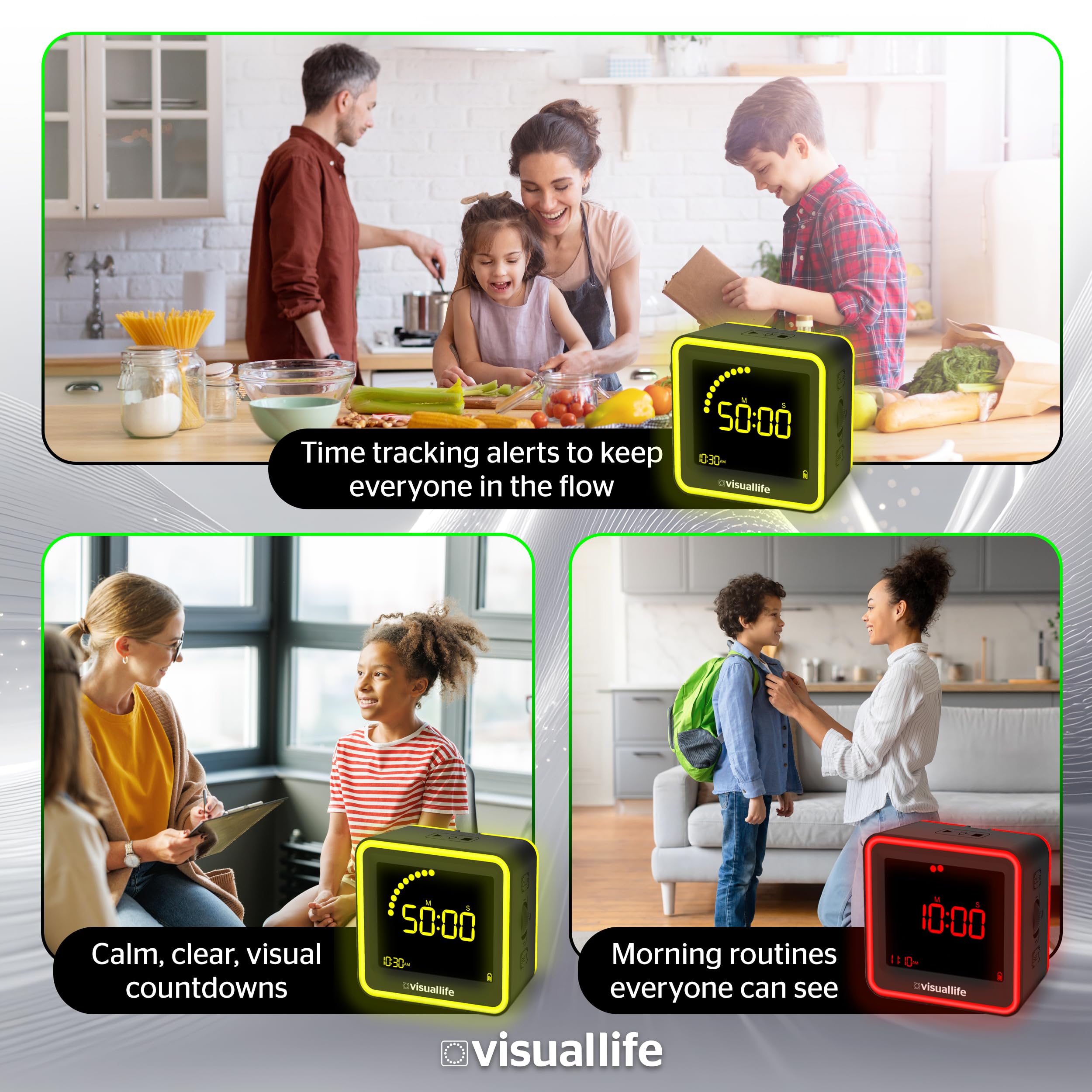 Visual Life Timer for Kids, Adults, ADHD, Autism & Dyslexia - New Timed Color Cues Anchor Focus, Track Progress & Guide Transitions - for Home, Teacher Classrooms, Homeschool, Business & Groups