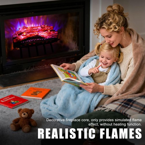 DAINIQUKANHAI Electric Fireplace Logs Realistic Flame Effect Candle LED Flame Light USB Powered Electric Fireplace Remote Control Fireplace Placement Home Decoration 12.4*5.91*7.87 In No Heat Function