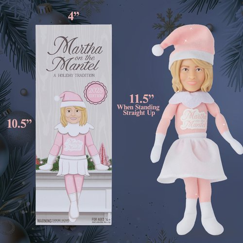 Martha Stewart Martha on The Mantel - 2025 Edition, 12" Christmas Figurine, Holiday Collectible Decor, Secret Santa Collectible, Stocking Stuffer Gift for Men and Women