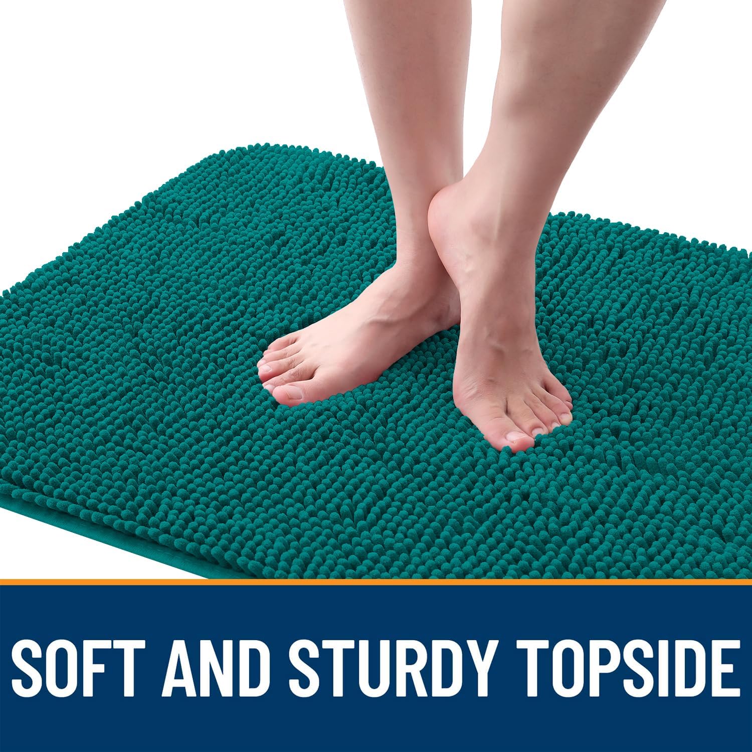 OLANLY Dog Door Mat - Absorbent Non-Slip Washable Doormat for Muddy Paws | 59x32, Lake Blue