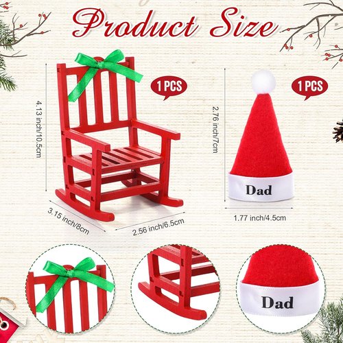 Hoolerry Christmas In Heaven Memorial Sign - Cardinal Ornament for Dad | Miniature Rocking Chair Gift