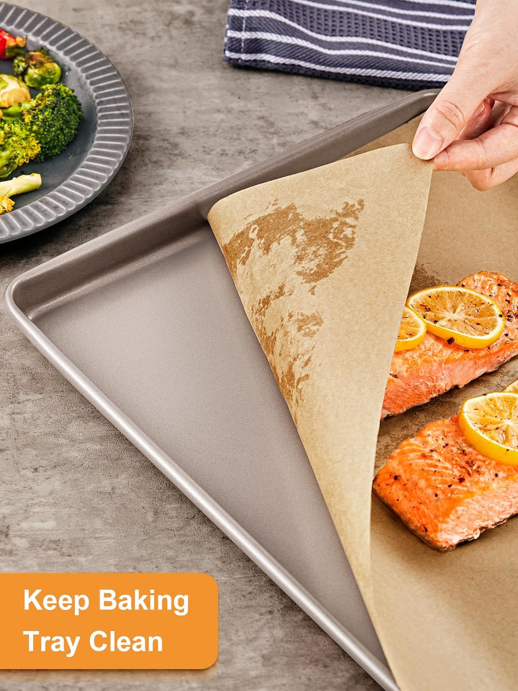 SMARTAKE Parchment Paper Sheets - 120 Pre-Cut Non-Stick Baking Sheets, 13x18 Inch, Unbleached Natural Wood Pulp