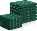 Homaxy Microfiber Kitchen Towels Set - 12 Pack Soft, Absorbent & Quick Drying Rags | Dark Green, 28 x 16 Inch & 12 x 12 Inch