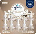 Glade PlugIns Refills Air Freshener - Sheer Vanilla Embrace | Scented Essential Oils, 10 Count, 0.67 Fl Oz
