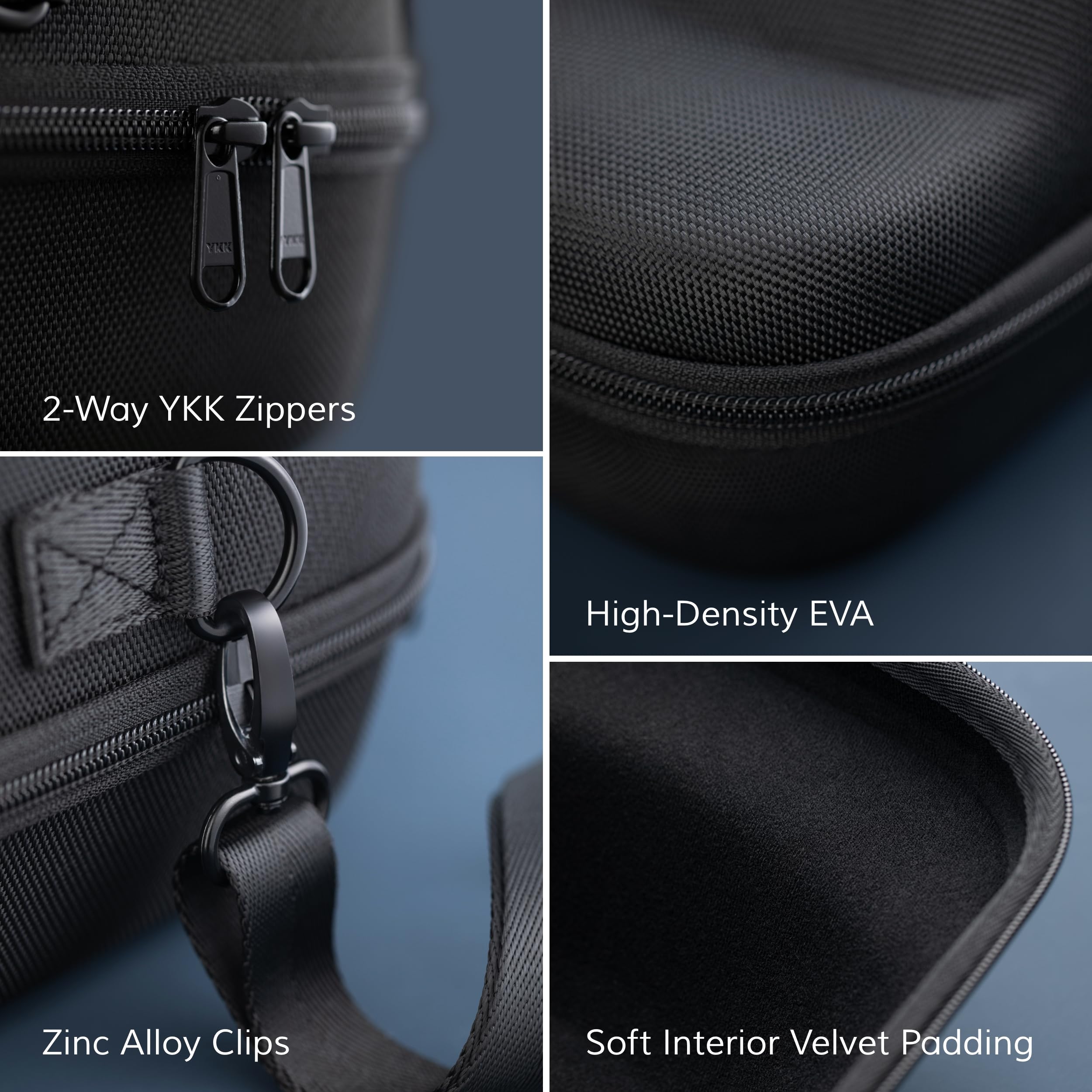 OZUECCR Hard Hat Travel Case – Storage for Baseball Caps with Carrying Handle and Adjustable Shoulder Strap, Hat Organizer Protects up to 6 Hats, for Travel and Home Storage (Blue+Blue)