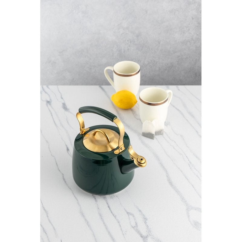Stainless Steel 1.8L Whistling Tea Kettle - Hunter Green