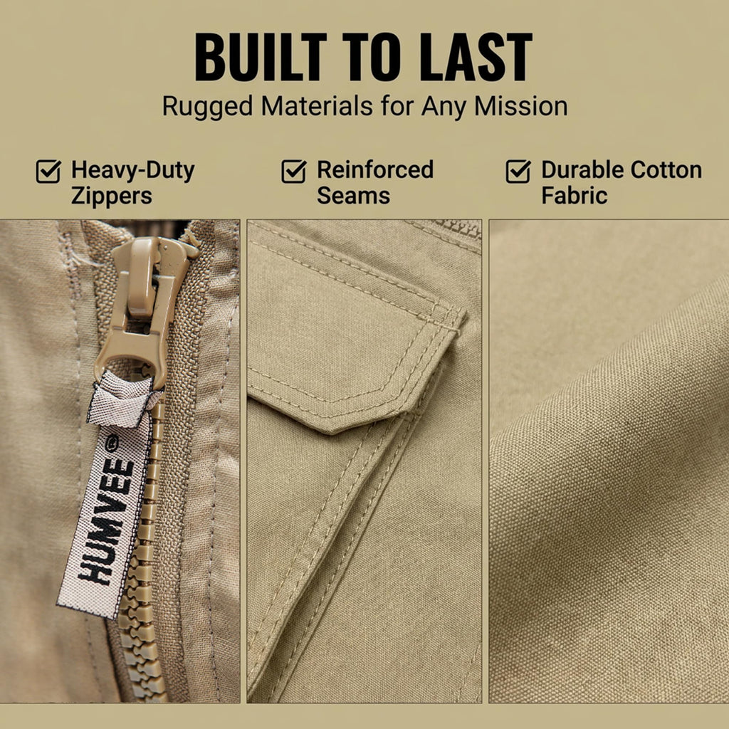 Humvee Photography Utility Vest With 21 Pockets | Perfect for Travel, Safari, Hunting, Camping & More 100% Cotton, Comfortable & Sturdy, Tactical & Safari Jacket | Vest for Men & Women