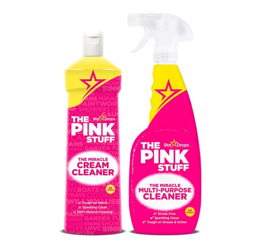Stardrops The Pink Stuff Multi-Purpose Spray & Cream Cleaner Bundle – Tough on Stains, Gentle on Surfaces, All-Purpose Cleaning Solution (2-Pack)
