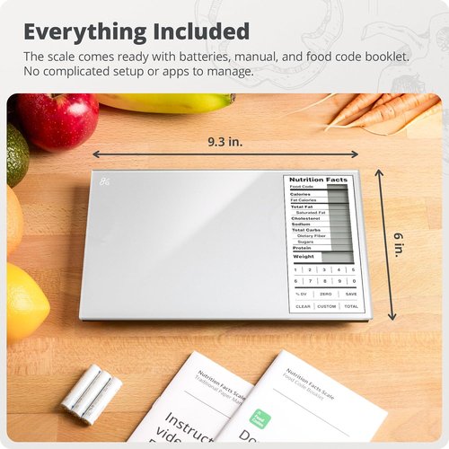 Greater Goods Food Scale - Nutrition Calculator & Meal Prep Tool | Compact 11lb Capacity, Silver