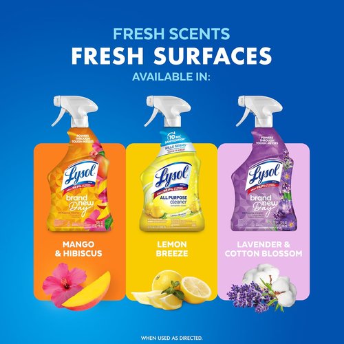 Lysol All-Purpose Cleaner Spray - Multi-Purpose Disinfectant for Kitchen & Bathroom | Lemon Breeze, 32oz (Pack of 4)