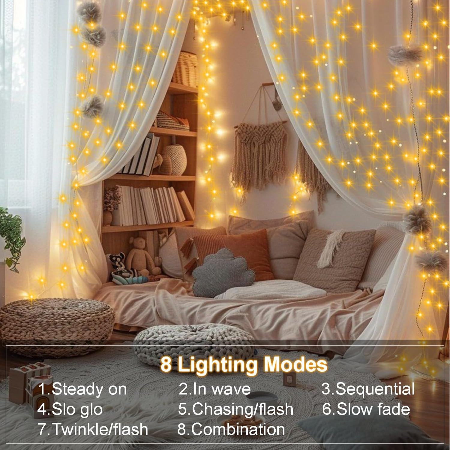 Skiennix Fairy String Lights - 33Ft 100 Micro LED Twinkle Lights | IP68 Waterproof with Remote for Bedroom & Garden Decor