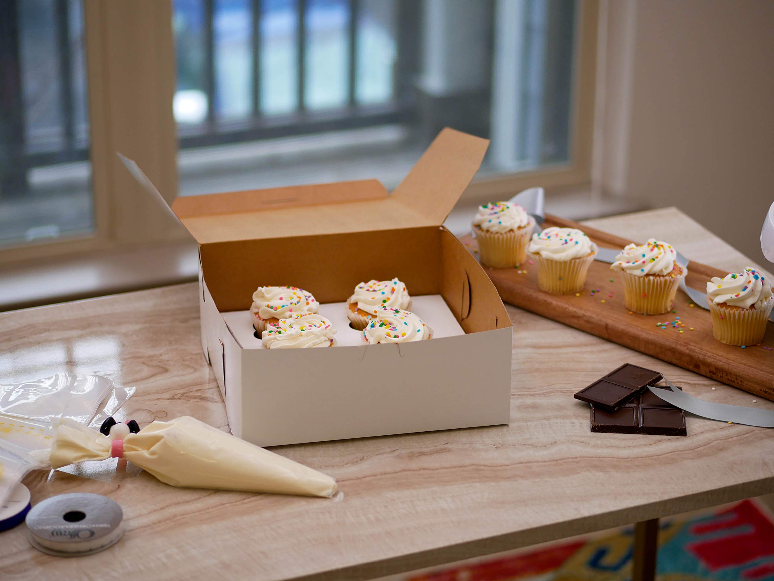 SCT White One-Piece Non-Window Bakery Boxes, 5.5 x 5.5 x 4, White, Paper, 250/Carton