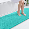 OLANLY Bathroom Runner Rugs - Extra Soft Chenille Bath Mats | 70x24, Quick Dry, Machine Washable, Teal