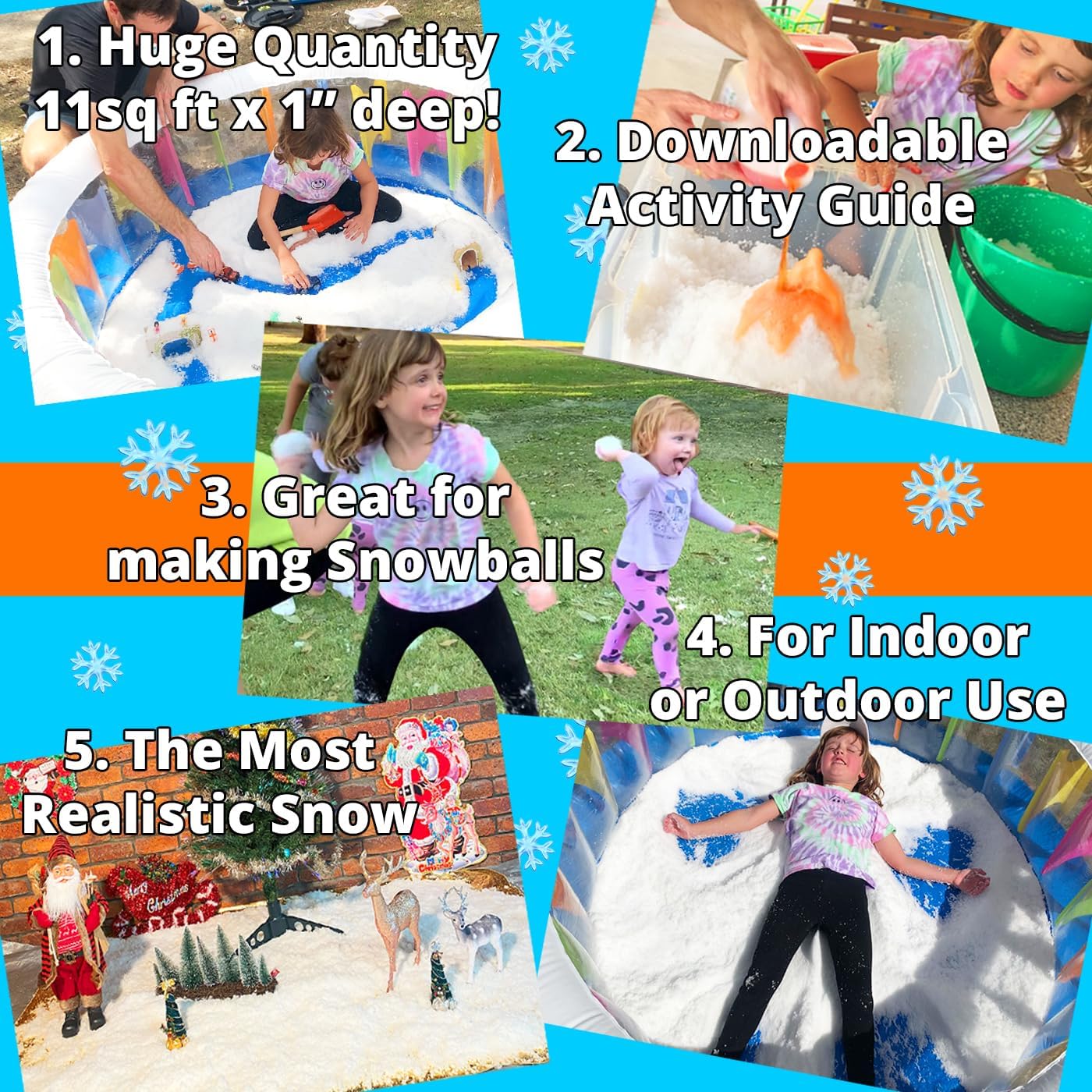 PARTY GOAT Instant Snow Powder - Create 7 Gallons of Fake Snow for Indoor & Outdoor Fun | 18oz