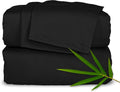 Pure Bamboo Twin Sheets - Luxuriously Soft & Cooling 100% Organic Viscose Bed Sheet Set | Black, Double Stitching