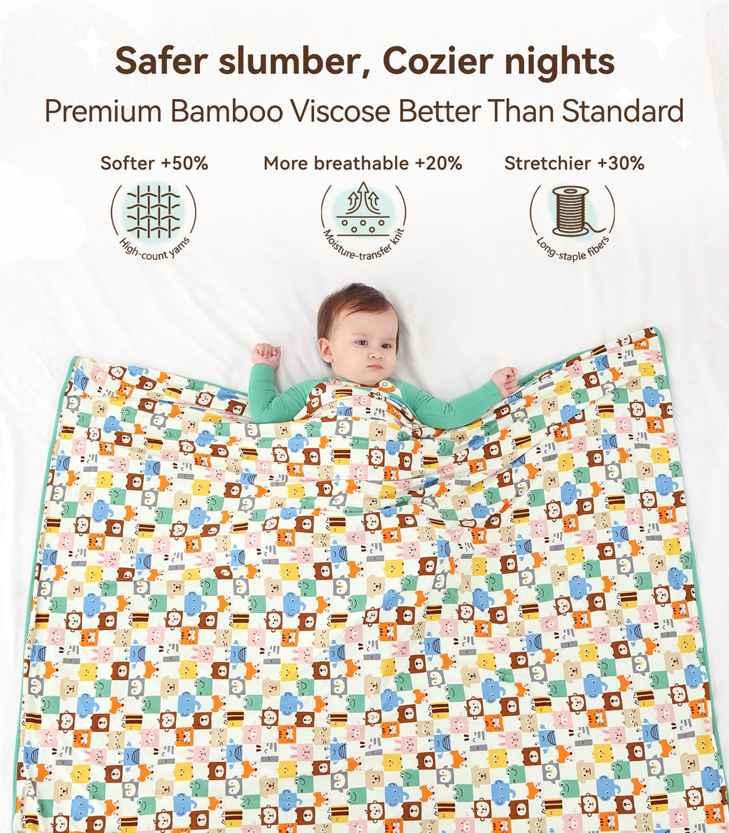 DREAMHALO Premium Baby Blankets, Soft Viscose from Bamboo Blanket for Boys and Girls, Nursery Crib Bedding Quilt for Newborn and Toddler, Cooling for Hot Sleepers 50'' x 50'' Bear