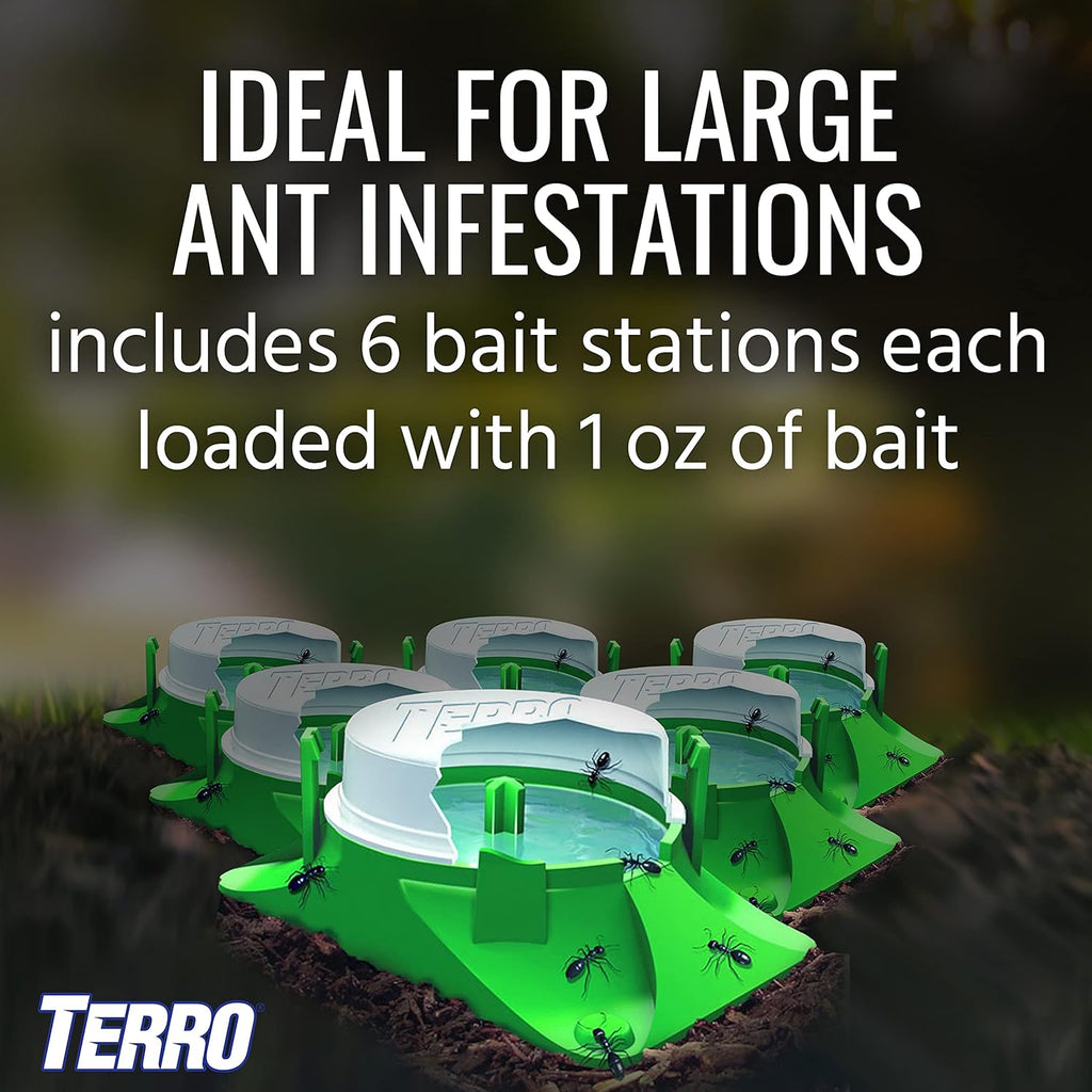 TERRO T1806SR Outdoor Liquid Ant Baits - 2-Pack with 12 Effective Traps for Ant Control