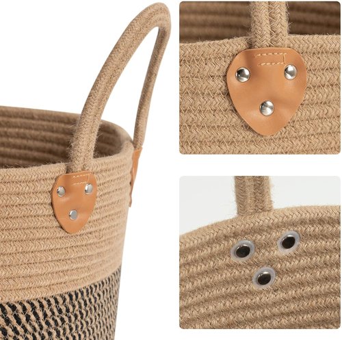 CHICVITA Wicker Laundry Basket - Stylish Storage Solution With Handles | 14" X 14" X 12" for Toys, Clothes, and More