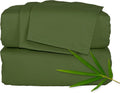Pure Bamboo Twin Sheets - Luxuriously Soft 100% Organic Viscose Bed Sheet Set | Cooling & Durable (Twin, Pesto)
