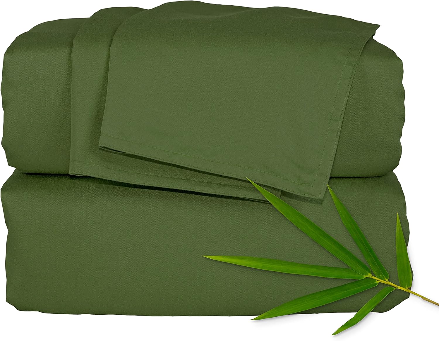 Pure Bamboo Twin Sheets - Luxuriously Soft 100% Organic Viscose Bed Sheet Set | Cooling & Durable (Twin, Pesto)
