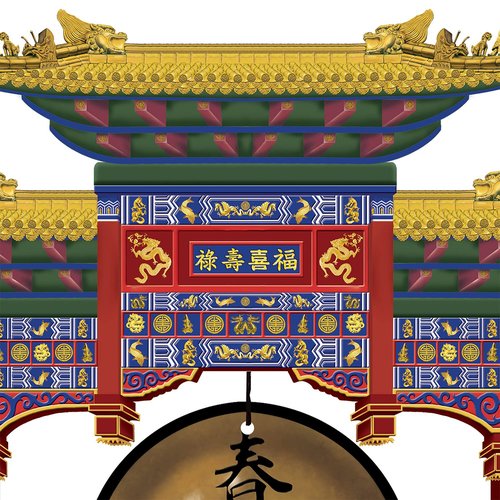Asian Gong Centerpiece Party Accessory Pack of 3